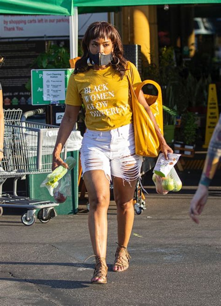 Angela Bassett IN Jean Shorts & Empowering T-Shirt – Photos – Hollywood Life