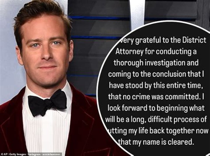 Armie Hammer Will Not Be Charged With Sexual Assault In LA Case