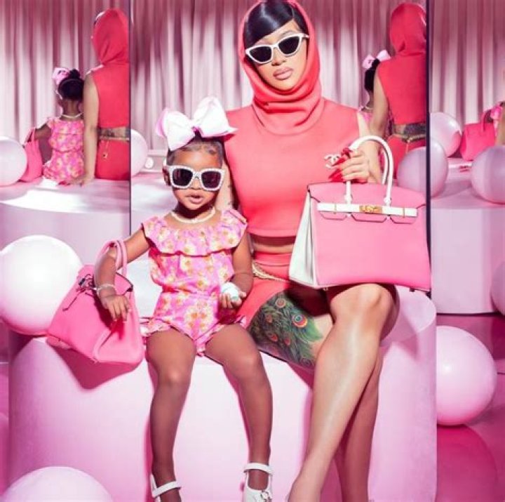 Cardi B & Daughter Kulture, 2, Twin With Matching Pink Outfits & $43K Hermès Birkin Bags