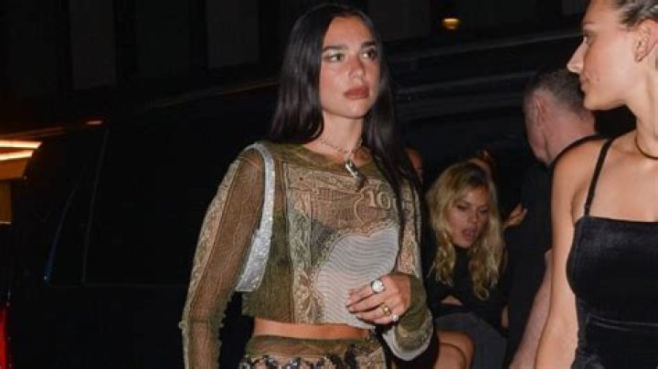 Dua Lipa Rocks Sheer Crop Top & Matching Leggings For Girls’ Night Out: Photos