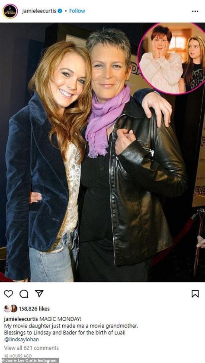 Jamie Lee Curtis Celebrates Lindsay Lohan’s First Baby: She ‘Just Made Me a Movie Grandmother’