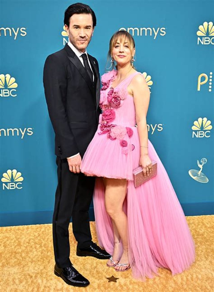 Kaley Cuoco Wears Pink Mini Dress For Baby Shower With Tom Pelphrey – Hollywood Life