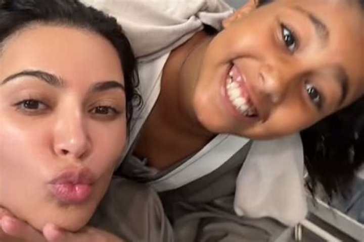 Kim Kardashian Goes Makeup-Free & Snuggles Up To North West, 7, In Bedtime Selfie