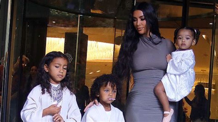 Kim Kardashian Snuggles Up To Saint, 7, & Chicago, 5, In Pool For ‘Sweet Kisses’