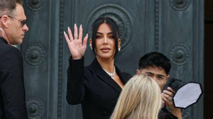 Kim Kardashian Wears Silver Bustier Jumpsuit By D&G Ahead Of Milan Show: Photos