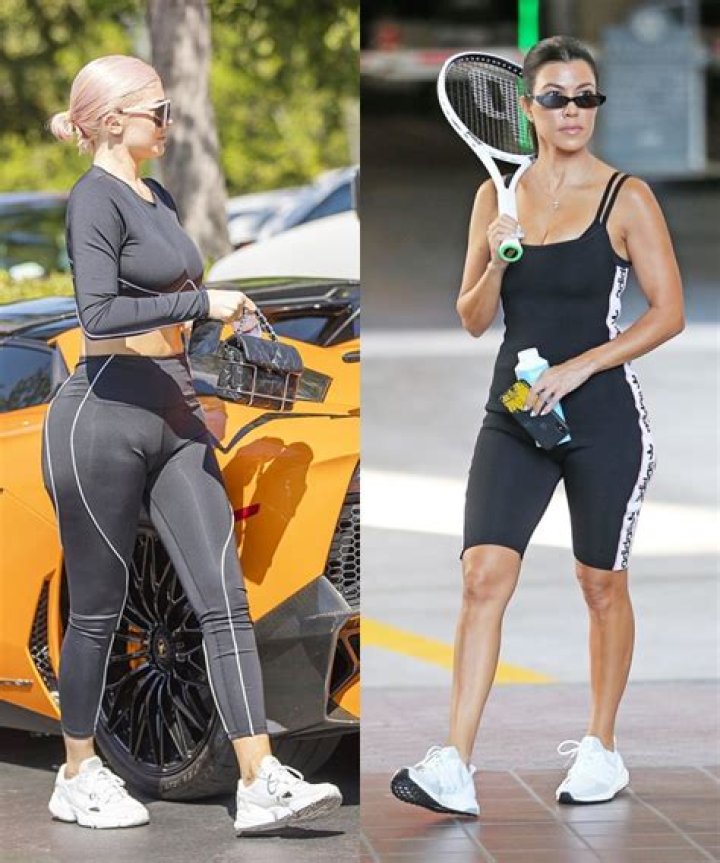 Kylie Jenner Vs. Kourtney Kardashian In Black Athletic Wear: Pics