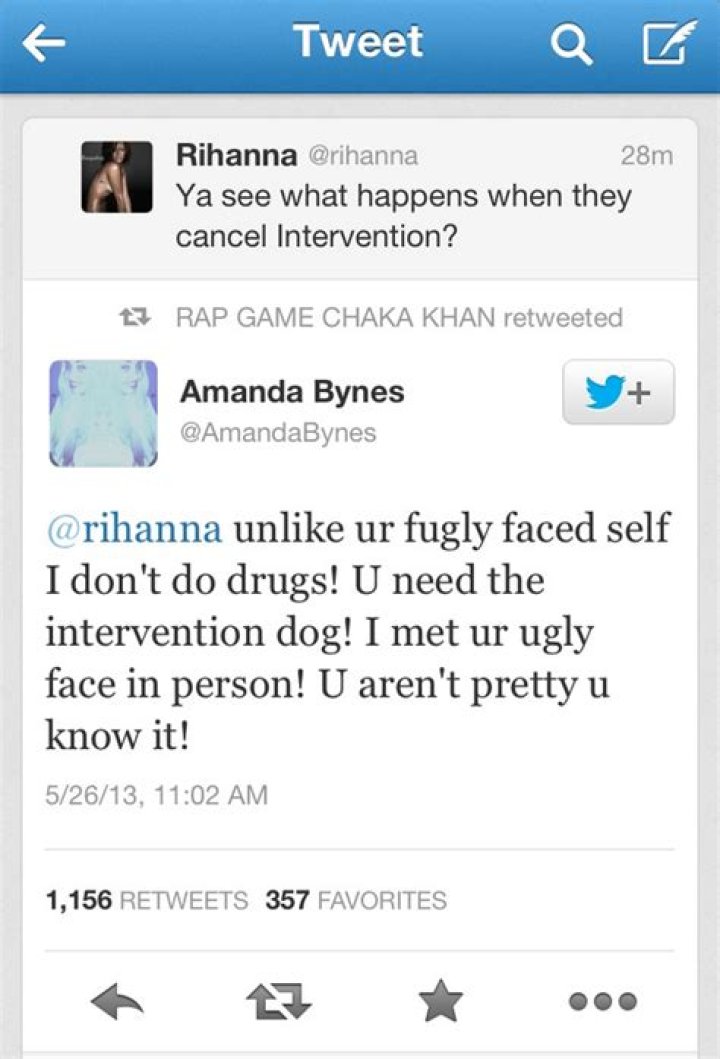 Rihanna Disses Amanda Bynes On Twitter — Rihanna Retweets ‘I’m Not Crazy’ – Hollywood Life