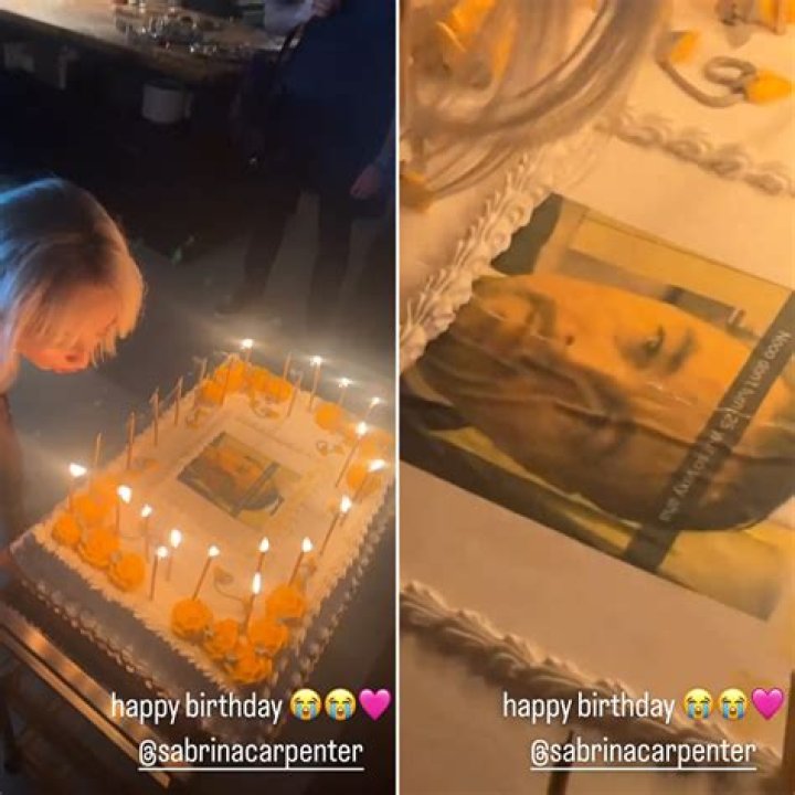 Sabrina Carpenter’s 25th Birthday Cake Features Leonardo DiCaprio Age Joke: See Photo