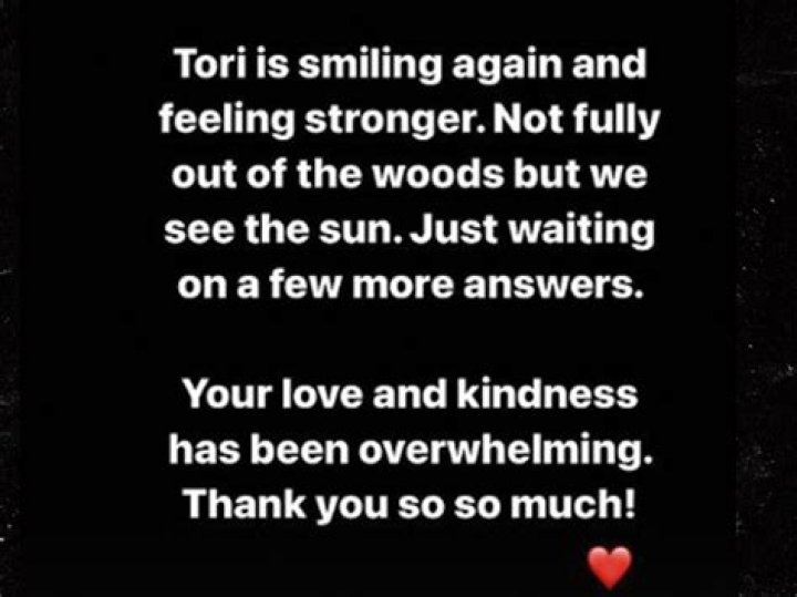 Tori Kelly ‘Smiling Again & Feeling Stronger’ After Hospitalization For Blood Clots, Her Husband Says