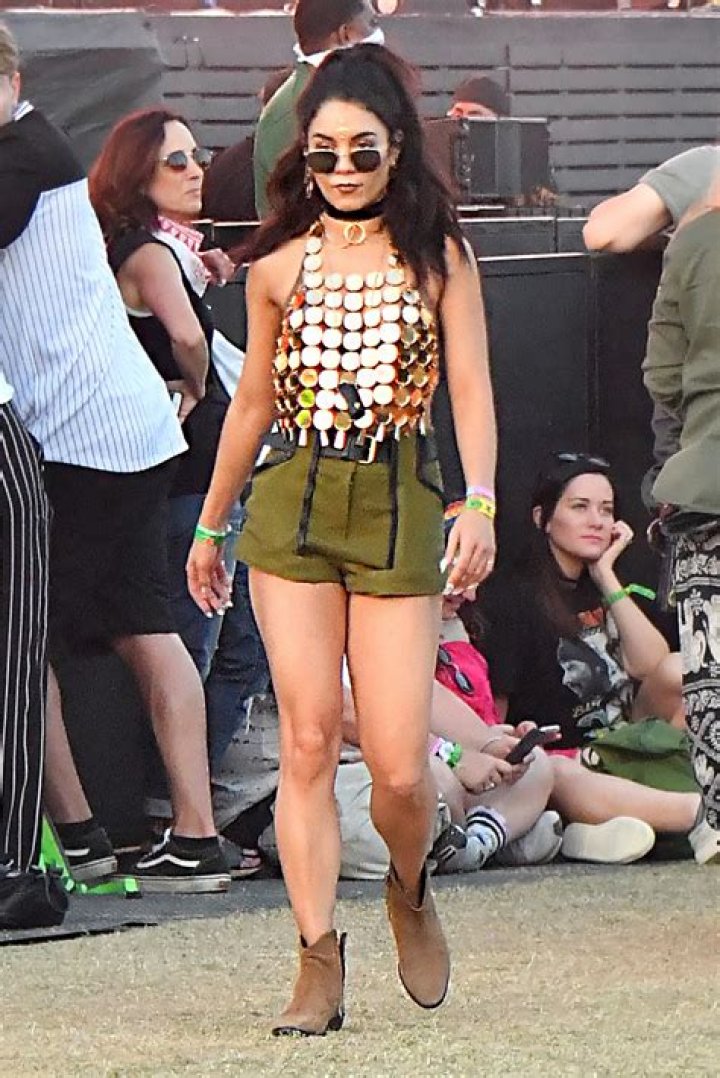 Vanessa Hudgens Rocks Plunging Crop Top & High-Waisted Shorts For Miu Miu Show – Photos
